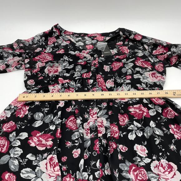 New TORRID Chiffon Floral Pullover Lined Dress Torrid Sz 0 / US Sz L [See Note] - Picture 6 of 11